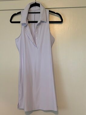 ALO Yoga Sleeveless Polo tennis dress white